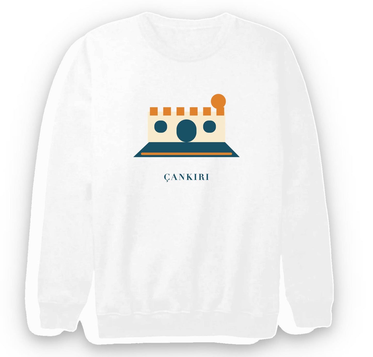 Çankırı Kalesi baskılı beyaz sweatshirt