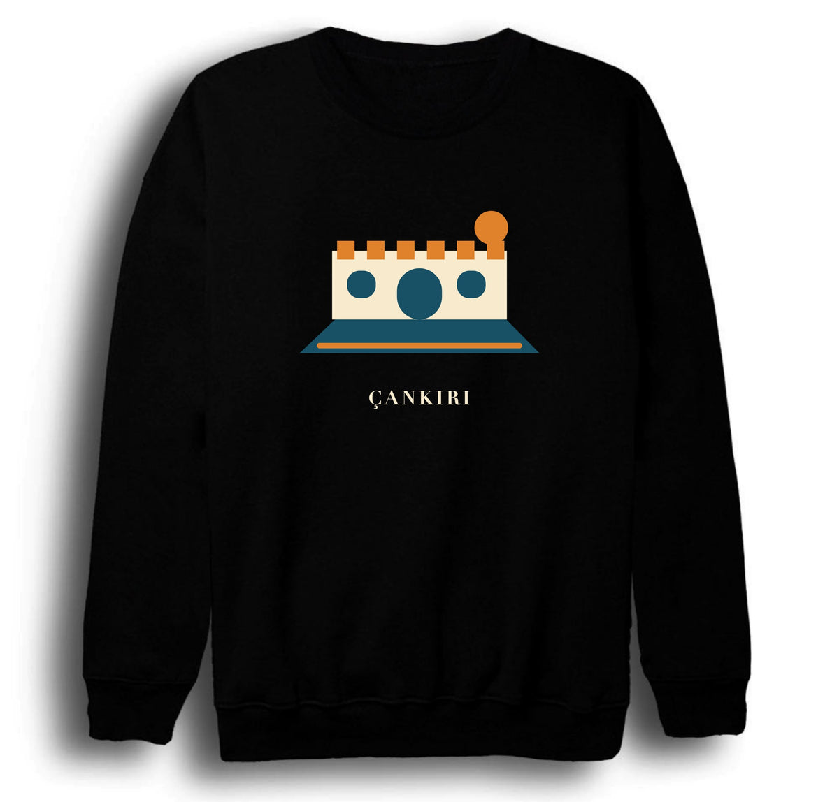 Çankırı Kalesi baskılı siyah sweatshirt