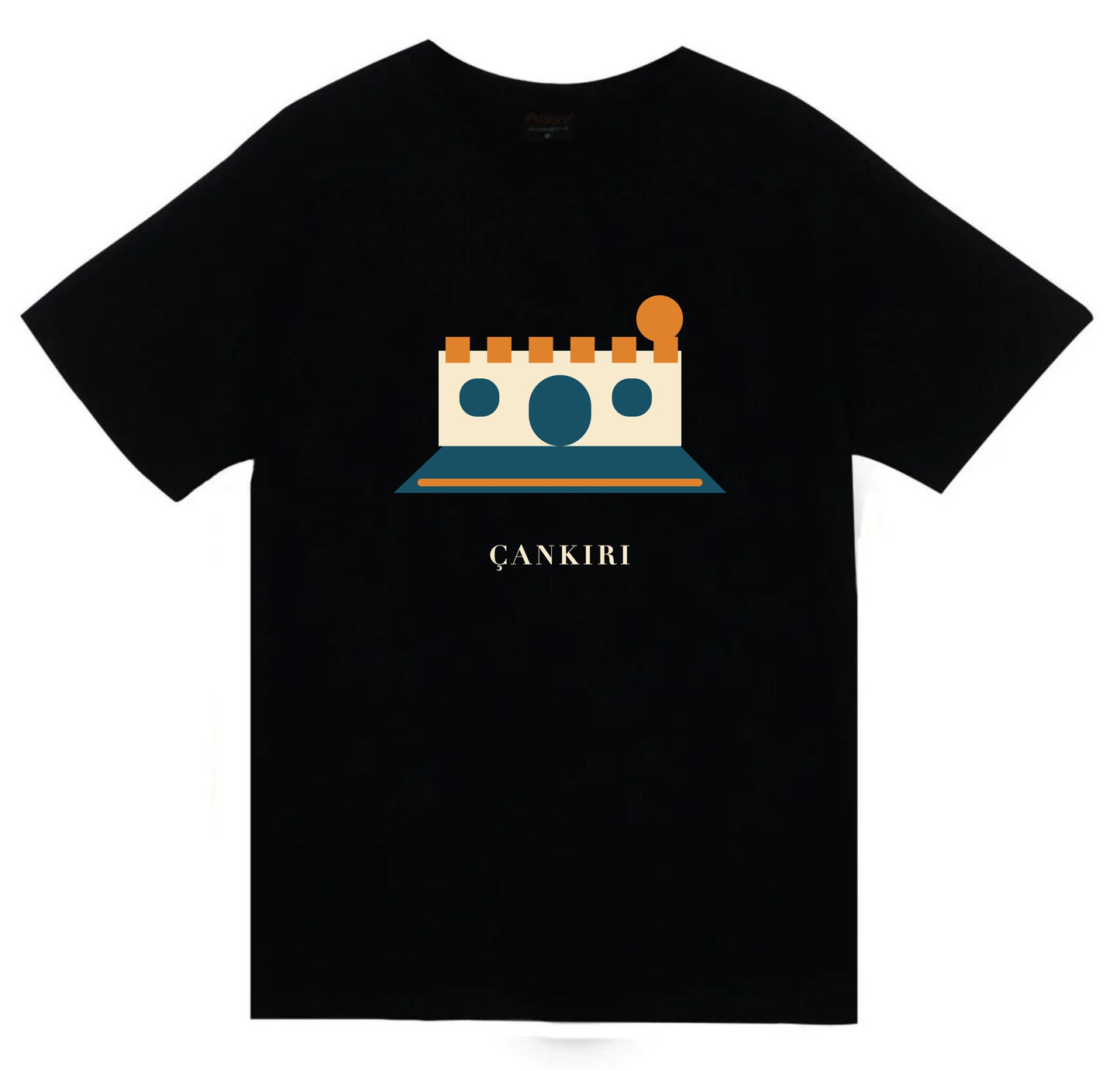 Çankırı Kalesi baskılı siyah t-shirt