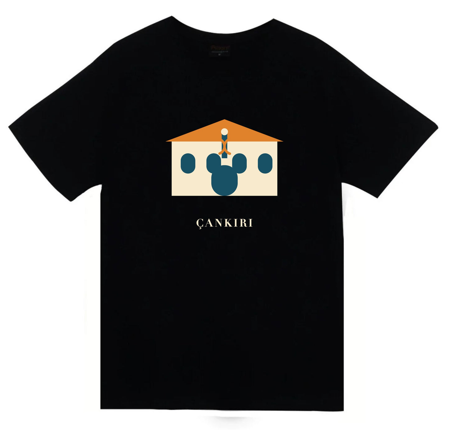 Çankırı Taş Mescit baskılı siyah t-shirt