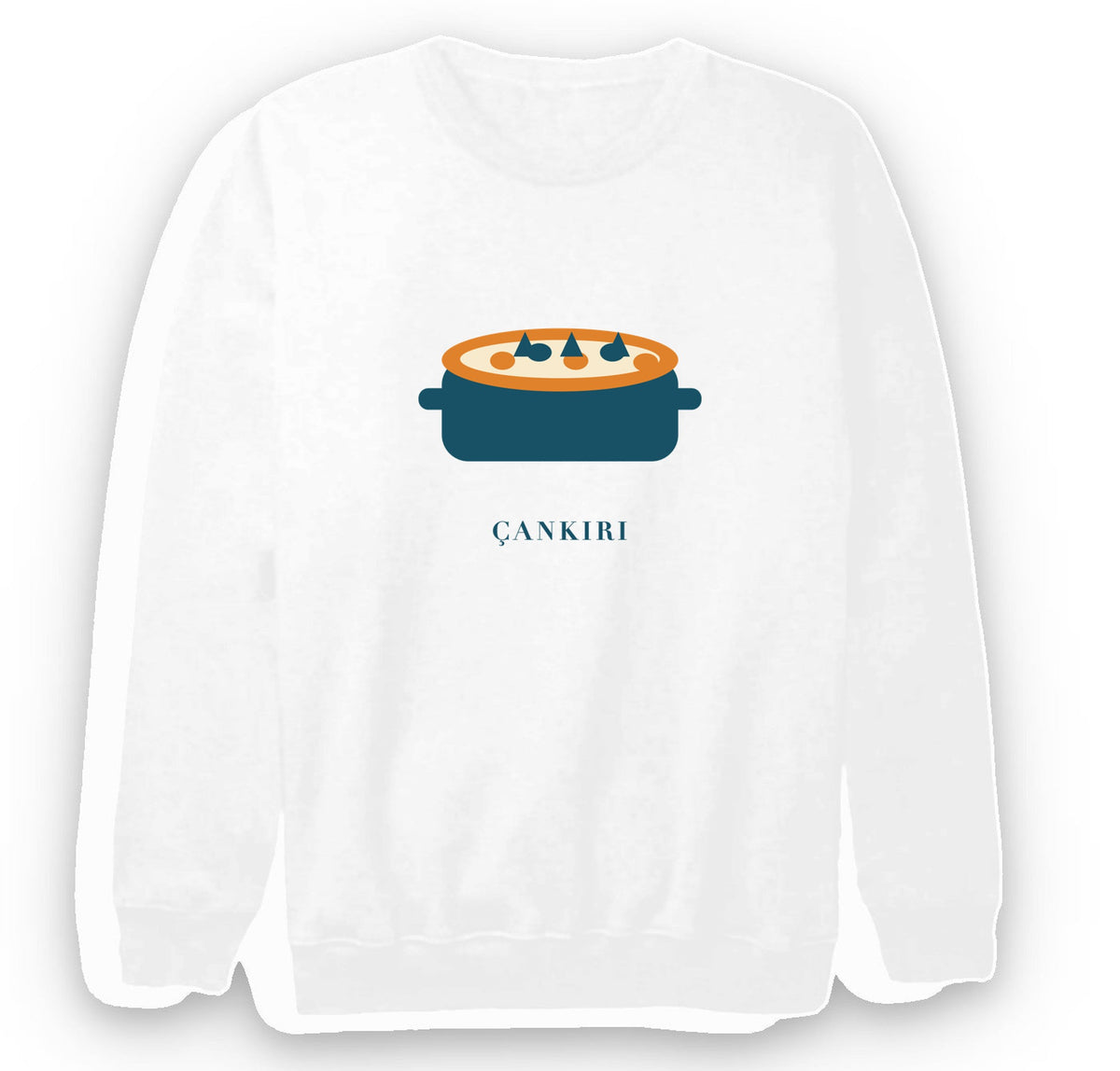 Çankırı Yaren Güveci baskılı beyaz sweatshirt