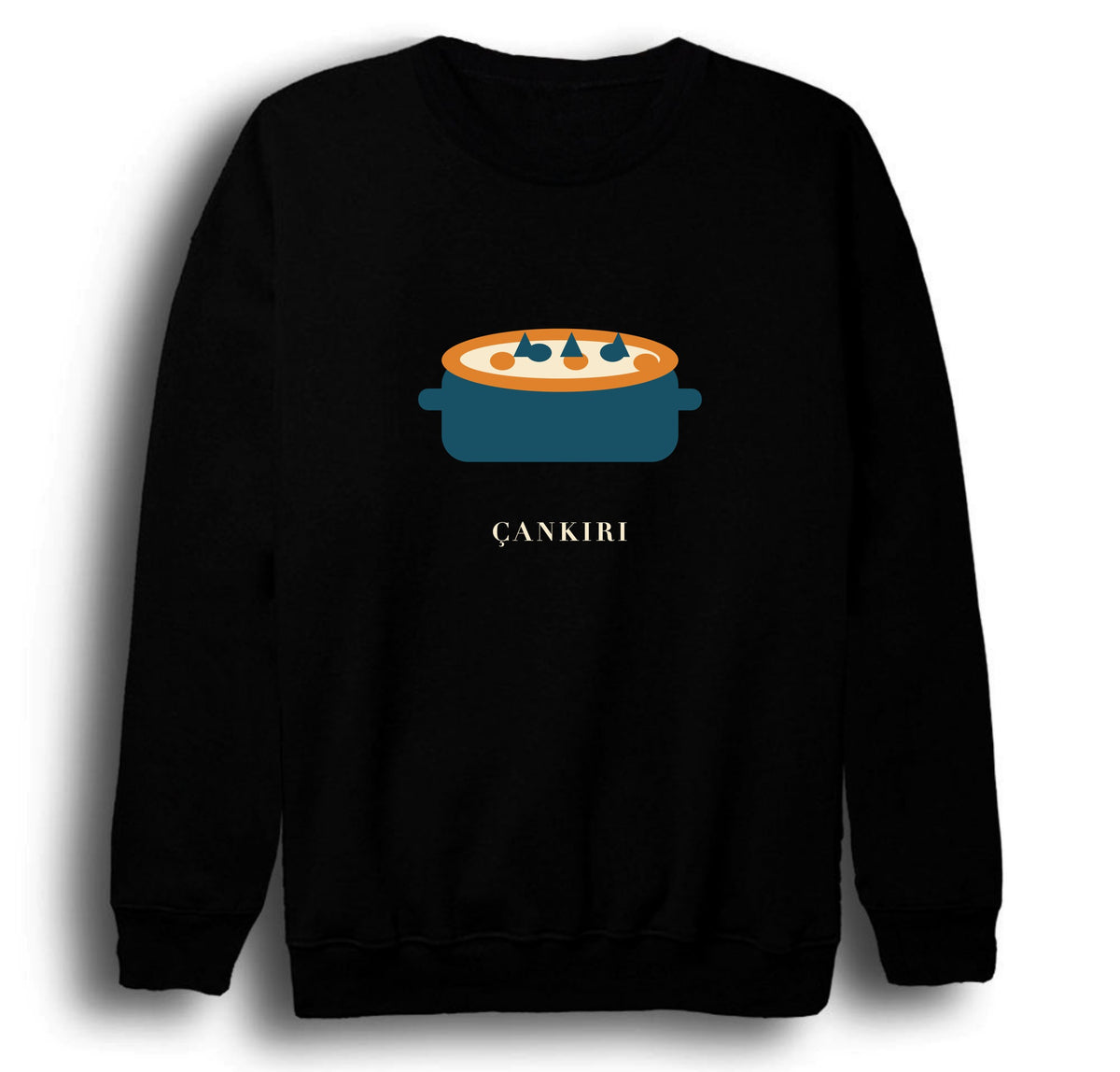 Çankırı Yaren Güveci baskılı siyah sweatshirt