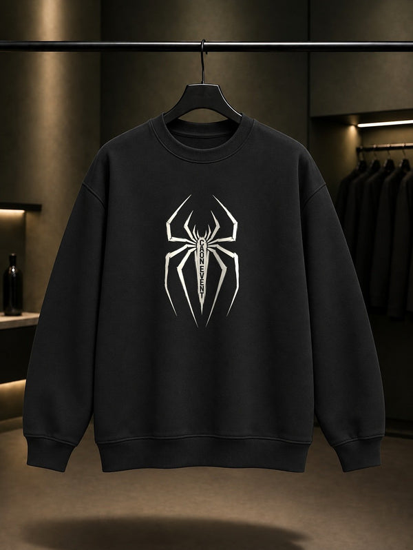 Canon Event Örümcek baskılı siyah sweatshirt