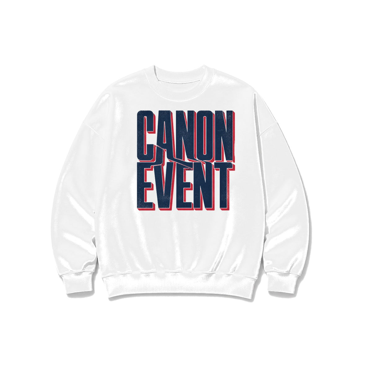 Canon Event Yazılı baskılı beyaz sweatshirt