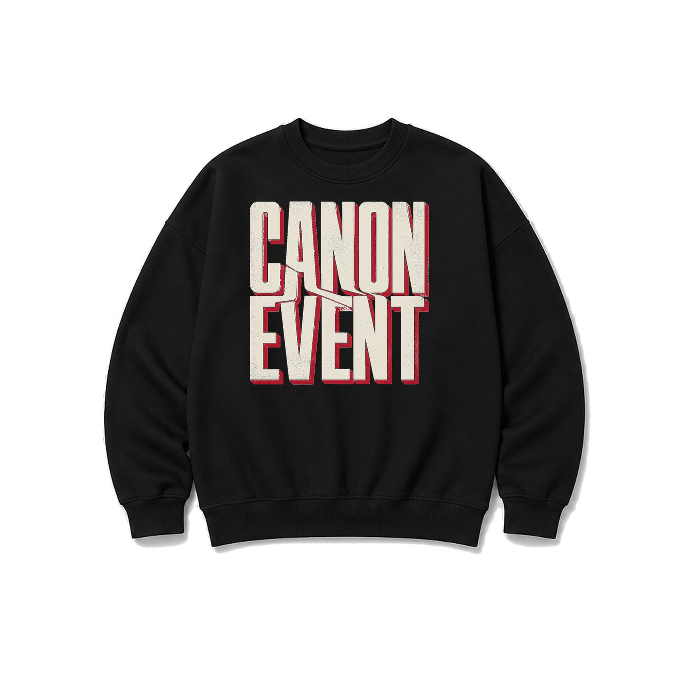 Canon Event Yazılı baskılı siyah sweatshirt