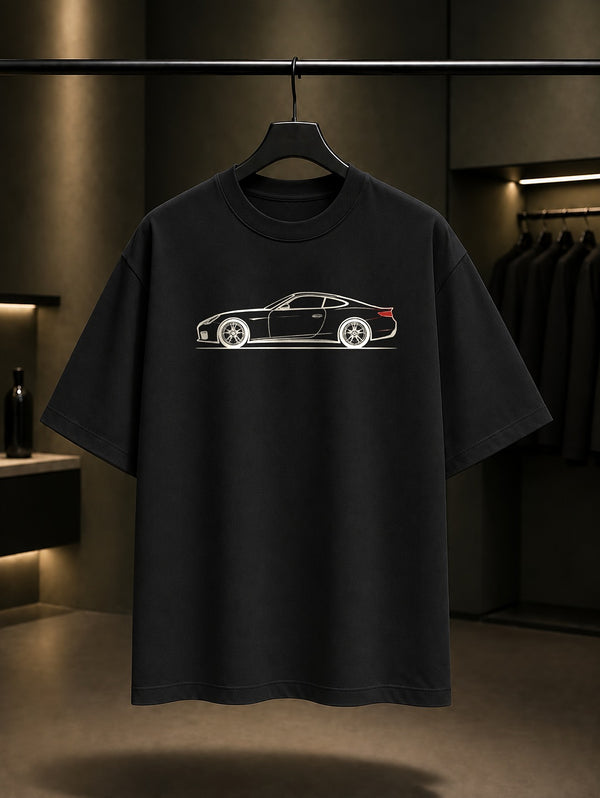Mini Coupe Baskılı Unisex %100 Pamuk Tişört · Otomobil