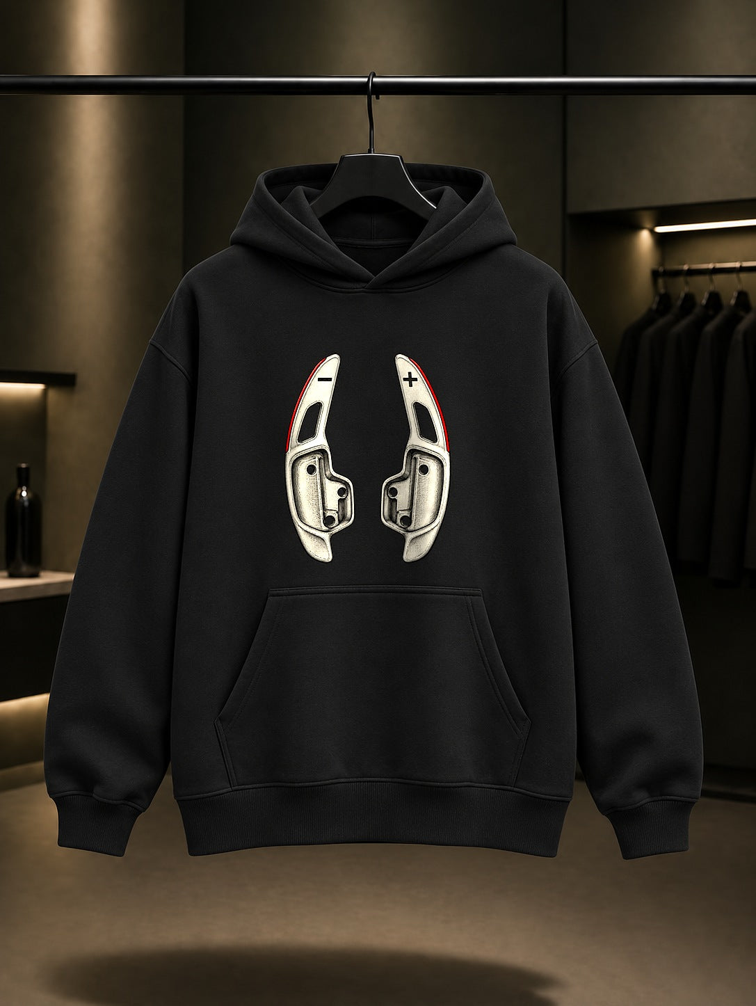 Kulak Vites Baskılı Unisex %100 Pamuk Kapüşonlu Sweatshirt · Otomobil