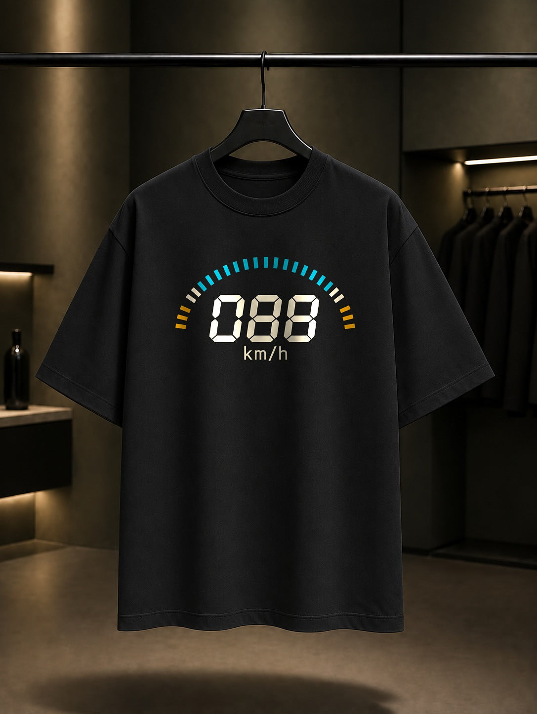Dijital Hız Baskılı Unisex %100 Pamuk Tişört · Otomobil