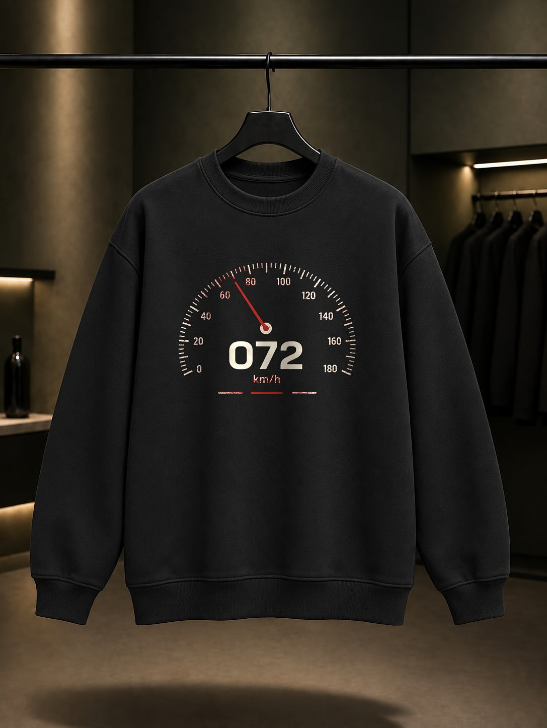 Hız Yayı Baskılı Unisex %100 Pamuk Sweatshirt · Otomobil