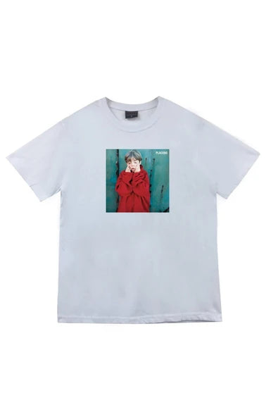 fame-stoned Placebo Baskılı Unisex %100 Pamuk Beyaz T-shirt