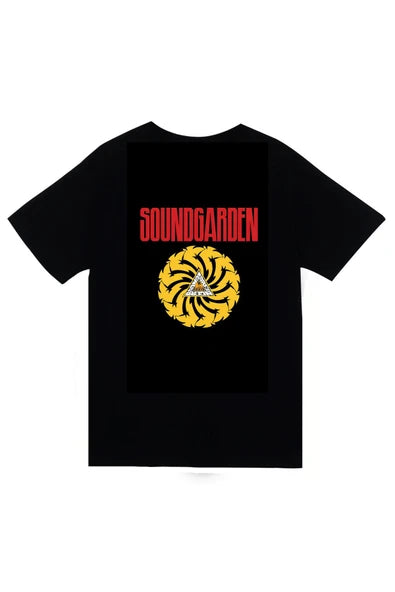 fame-stoned  Soundgarden Müzik Grubu Baskılı Unisex %100 Pamuk Siyah T-shirt
