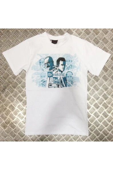 fame-stoned  Breaking Bad Baskılı Unisex %100 Pamuk Beyaz T-shirt