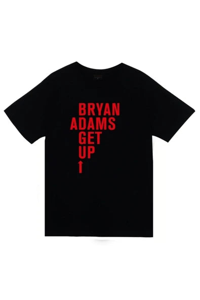 fame-stoned Bryan Adams Baskılı Unisex %100 Pamuk Siyah T-shirt