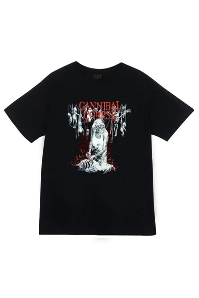 fame-stoned Cannibal Corpse Baskılı Unisex %100 Pamuk Siyah T-shirt