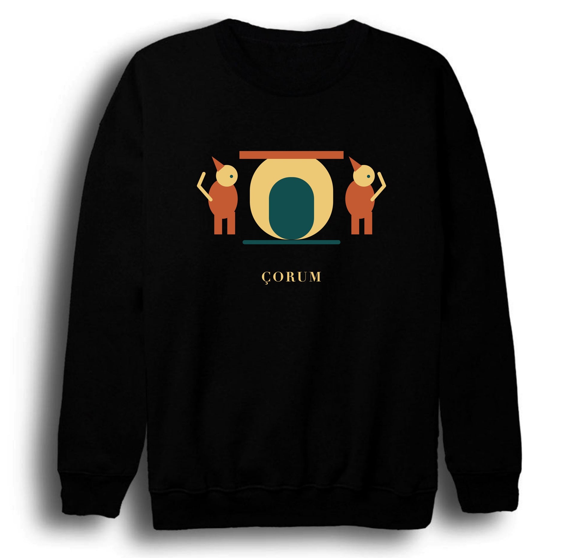 Çorum Hattuşa Aslanlı Kapı baskılı siyah sweatshirt
