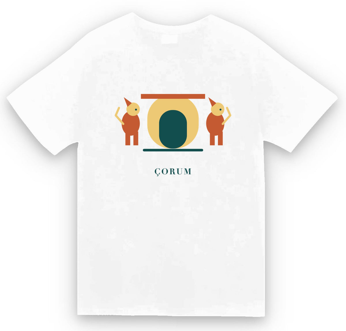 Çorum Hattuşa Aslanlı Kapı baskılı beyaz t-shirt
