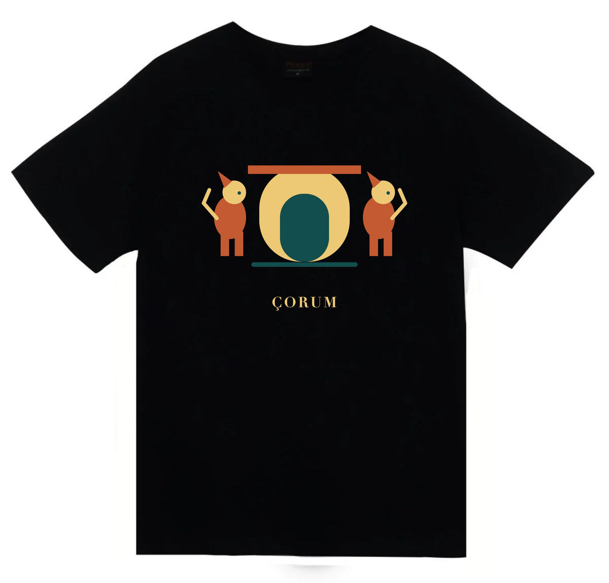 Çorum Hattuşa Aslanlı Kapı baskılı siyah t-shirt