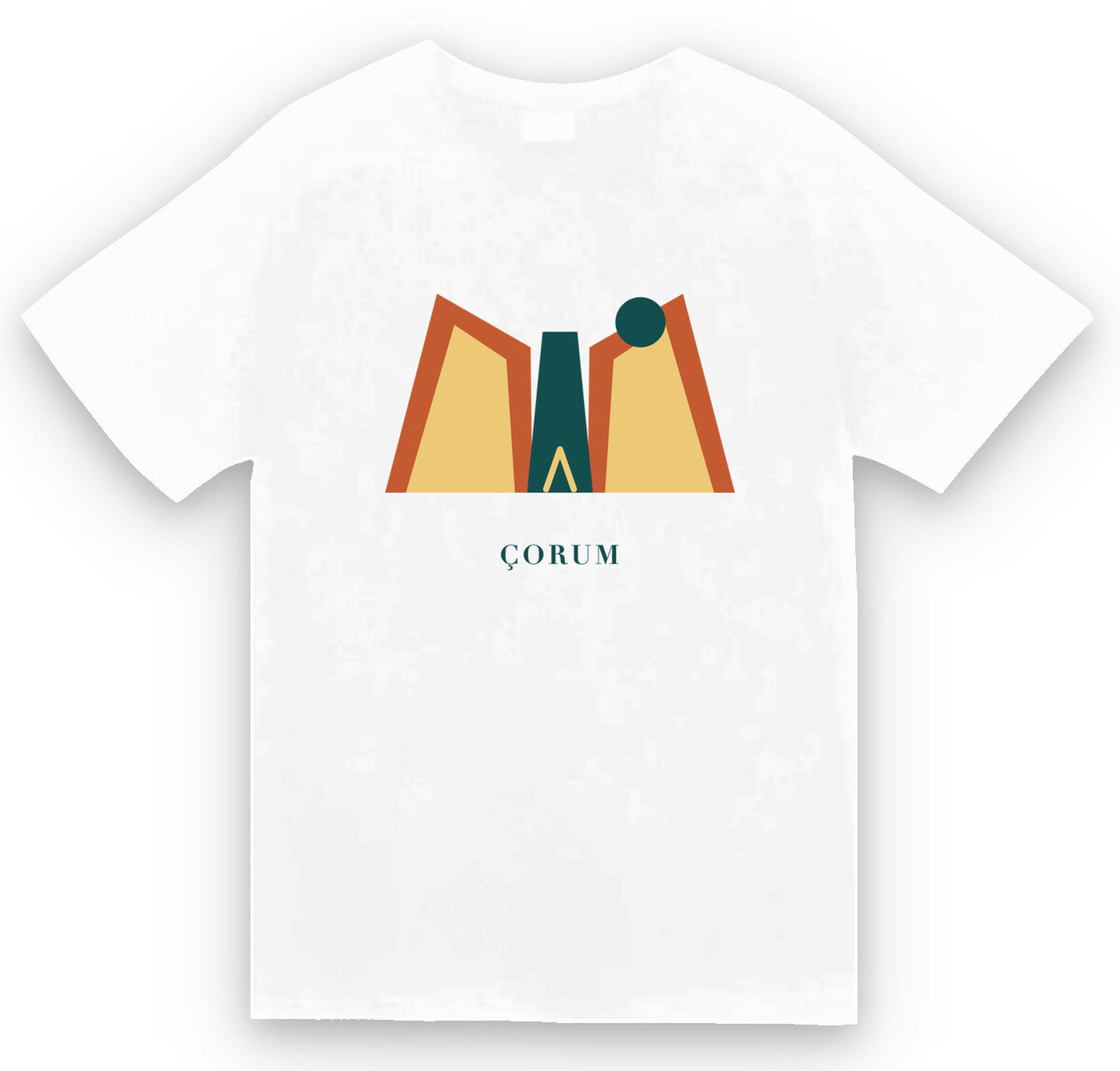 Çorum İncesu Kanyonu baskılı beyaz t-shirt