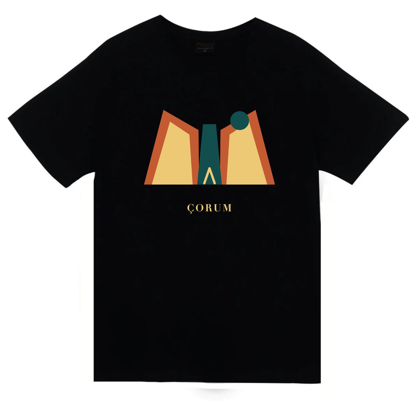 Çorum İncesu Kanyonu baskılı siyah t-shirt