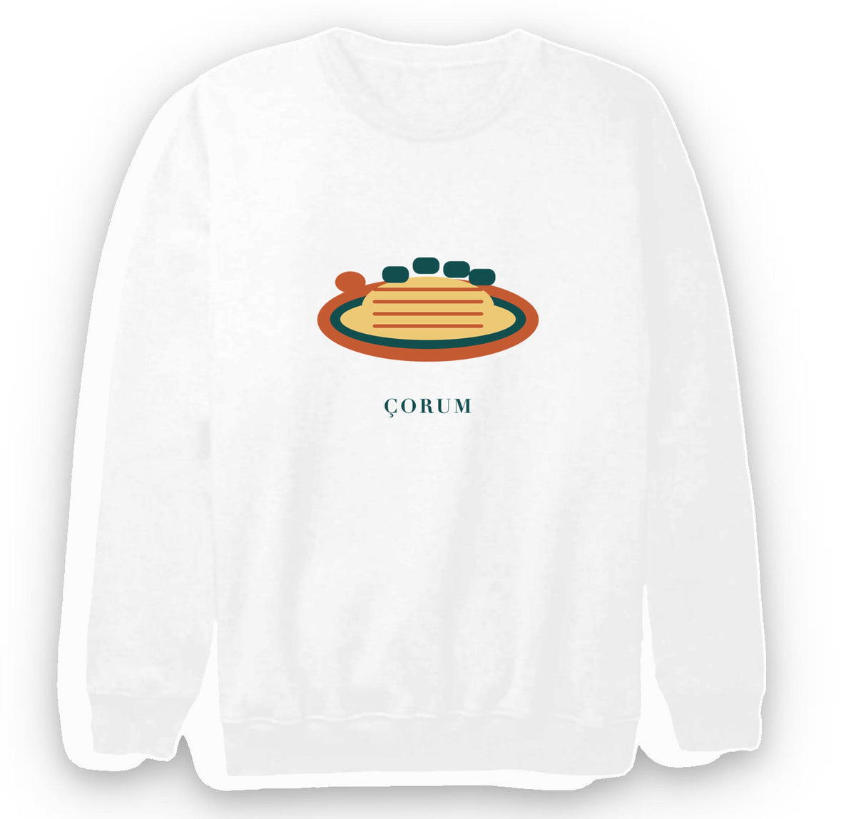 Çorum İskilip Dolması baskılı beyaz sweatshirt