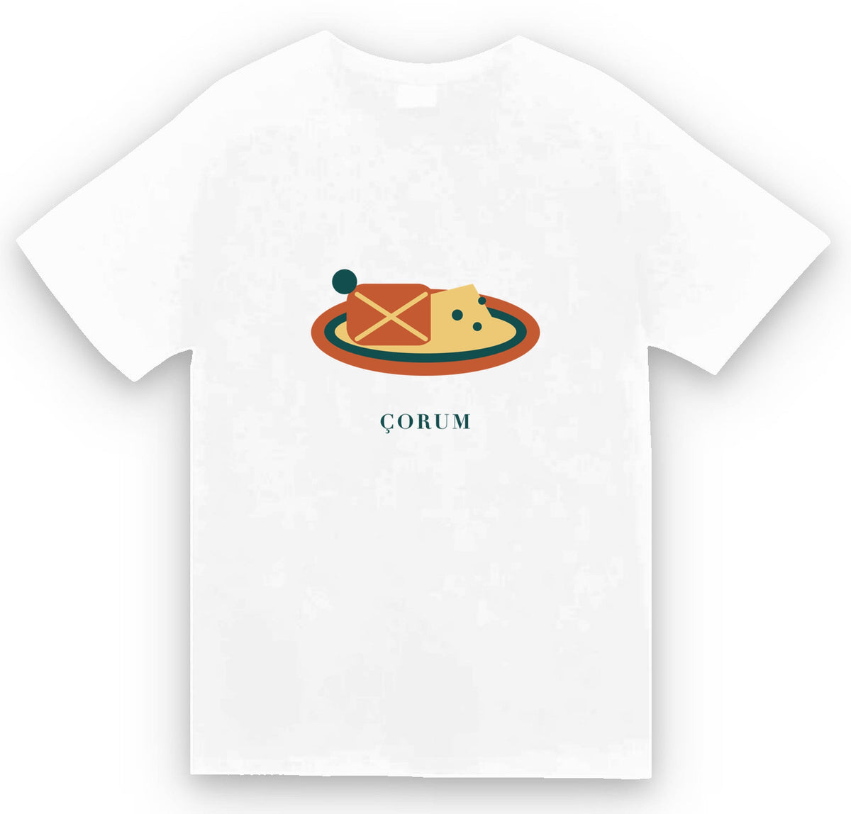 Çorum Kargı Tulum Peyniri baskılı beyaz t-shirt