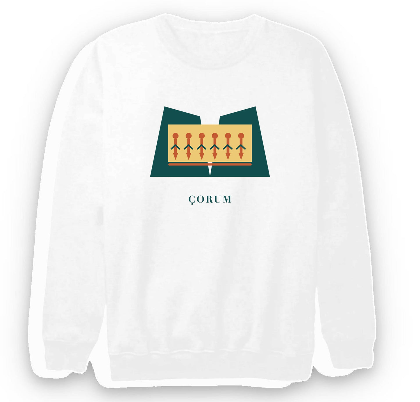 Çorum Yazılıkaya baskılı beyaz sweatshirt