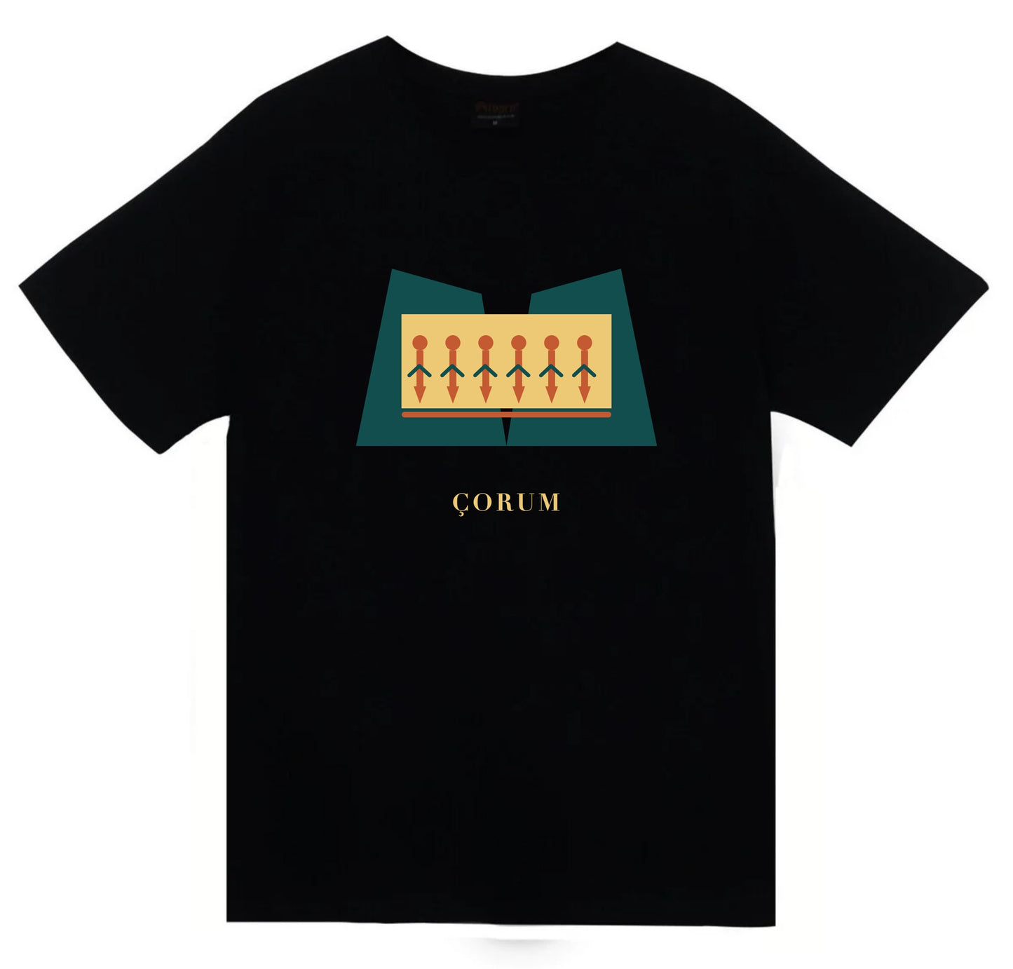 Çorum Yazılıkaya baskılı siyah t-shirt