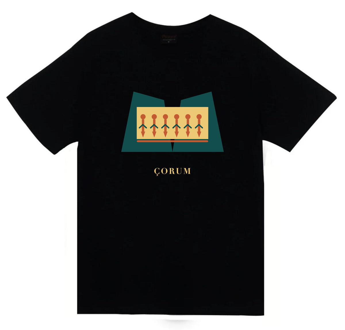 Çorum Yazılıkaya baskılı siyah t-shirt