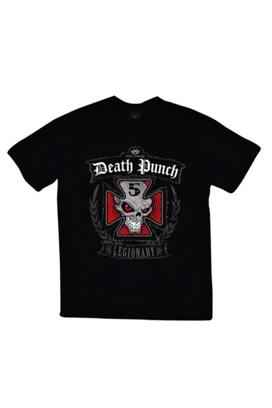 fame-stoned  Five Finger Death Punch Baskılı Unisex %100 Pamuk Siyah T-shirt