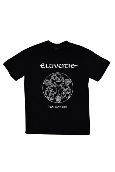 fame-stoned  Eluveitie Baskılı Unisex %100 Pamuk Siyah T-shirt