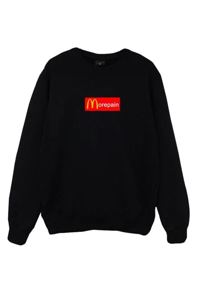 fame-stoned More Pain Baskılı Bisiklet Yaka Sweatshirt