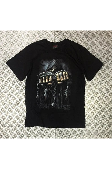 fame-stoned  Kuru Kafa Baskılı Unisex %100 Pamuk Siyah T-shirt