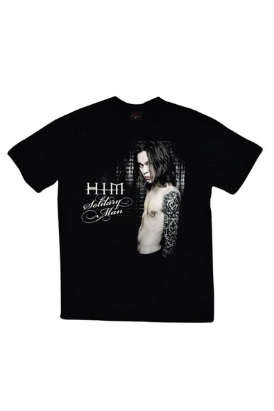 fame-stoned  Him Baskılı Unisex %100 Pamuk Siyah T-shirt