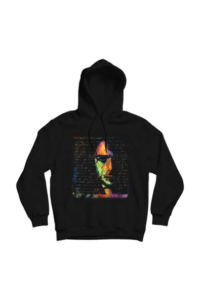 Pink Floyd Şarkı sözü metni üzerine baskılı siyah kapüşonlu sweatshirt