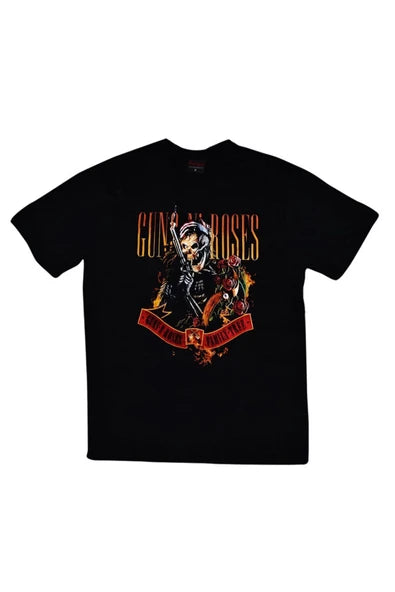 fame-stoned  Guns N Roses Baskılı Unisex %100 Pamuk Siyah T-shirt