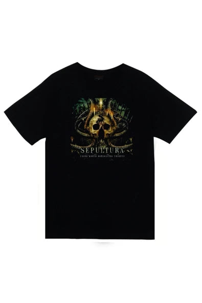 fame-stoned Unisex Siyah Sepultura Baskılı T-shirt