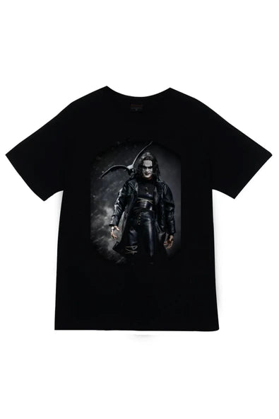 fame-stoned  Unisex Siyah The Crow Baskılı T-shirt