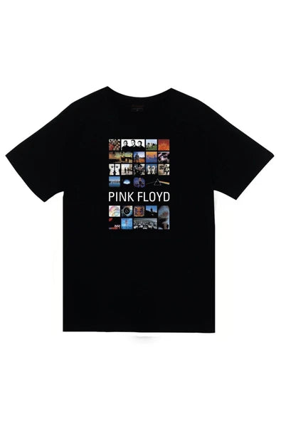 fame-stoned Pink Floyd Baskılı Unisex %100 Pamuk Siyah T-shirt