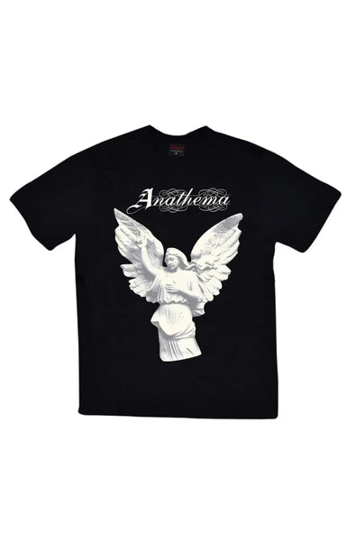 fame-stoned  Anathema Baskılı Unisex %100 Pamuk Siyah T-shirt