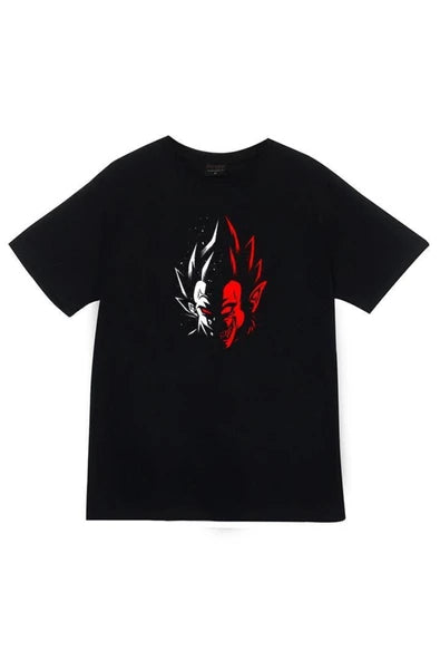 fame-stoned  Dragonball Z Anime Baskılı Unisex %100 Pamuk Siyah T-shirt