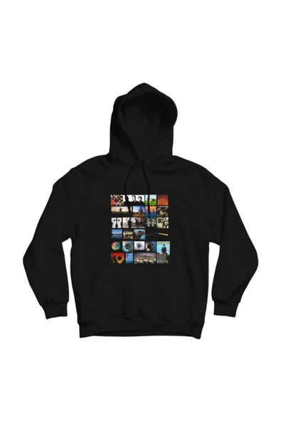 Pink Floyd baskılı siyah kapüşonlu sweatshirt