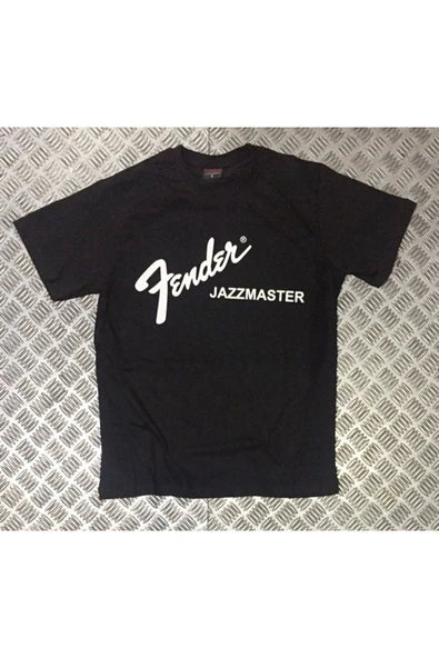 fame-stoned  Fender Baskılı Unisex %100 Pamuk Siyah T-shirt