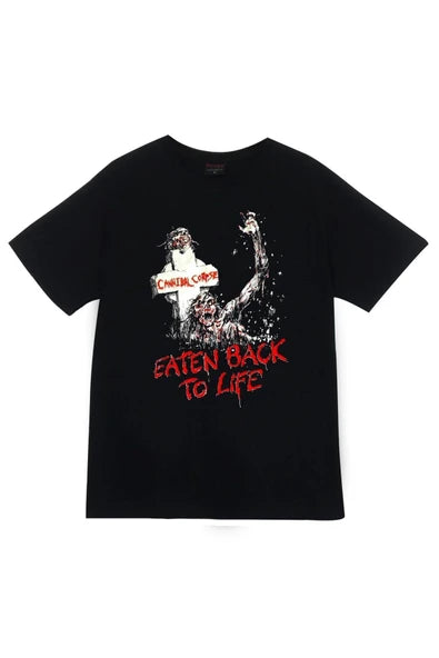 fame-stoned Cannibal Corpse Baskılı Unisex %100 Pamuk Siyah T-shirt
