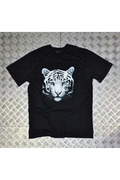 fame-stoned  Unisex Siyah Kaplan Baskılı T-shirt