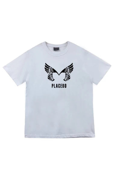 fame-stoned  Placebo Baskılı Unisex %100 Pamuk Beyaz T-shirt