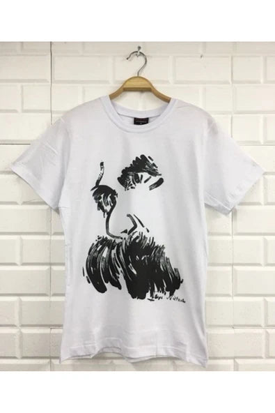 fame-stoned  Friedrich Nietzsche Baskılı Unisex %100 Pamuk Beyaz T-shirt