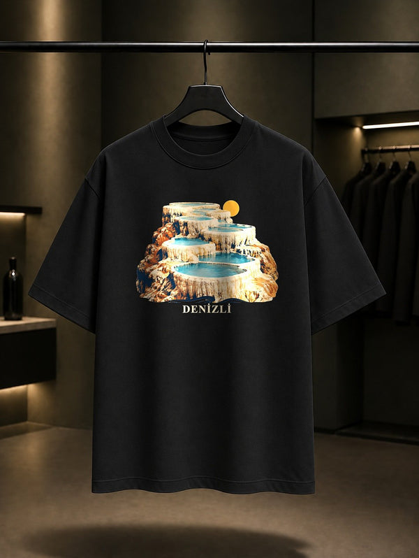 Denizli Cabut Aşı baskılı siyah t-shirt