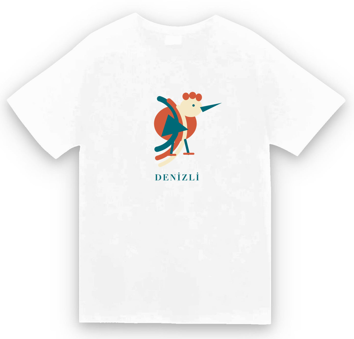 Denizli Horozu baskılı beyaz t-shirt