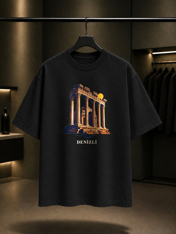 Denizli Horozu baskılı siyah t-shirt