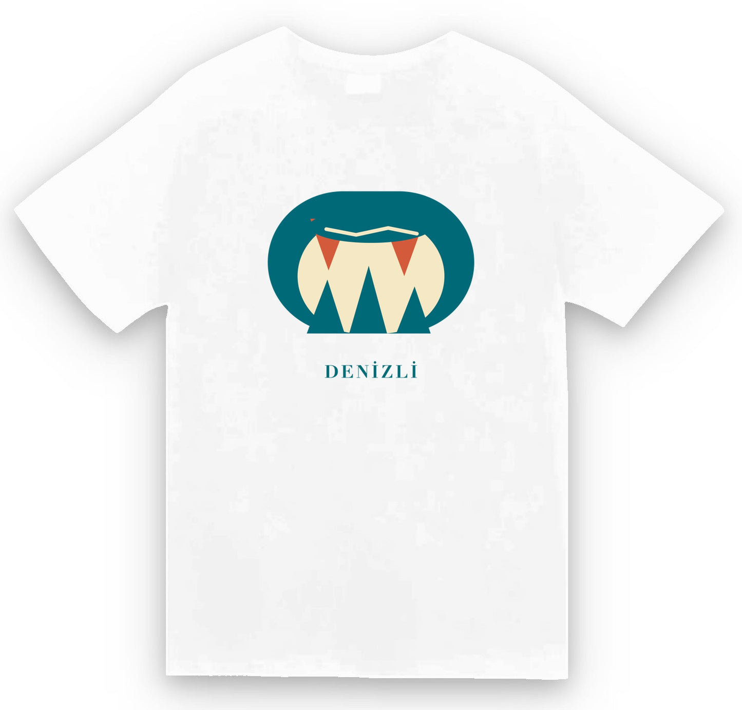 Denizli Kaklık Mağarası baskılı beyaz t-shirt